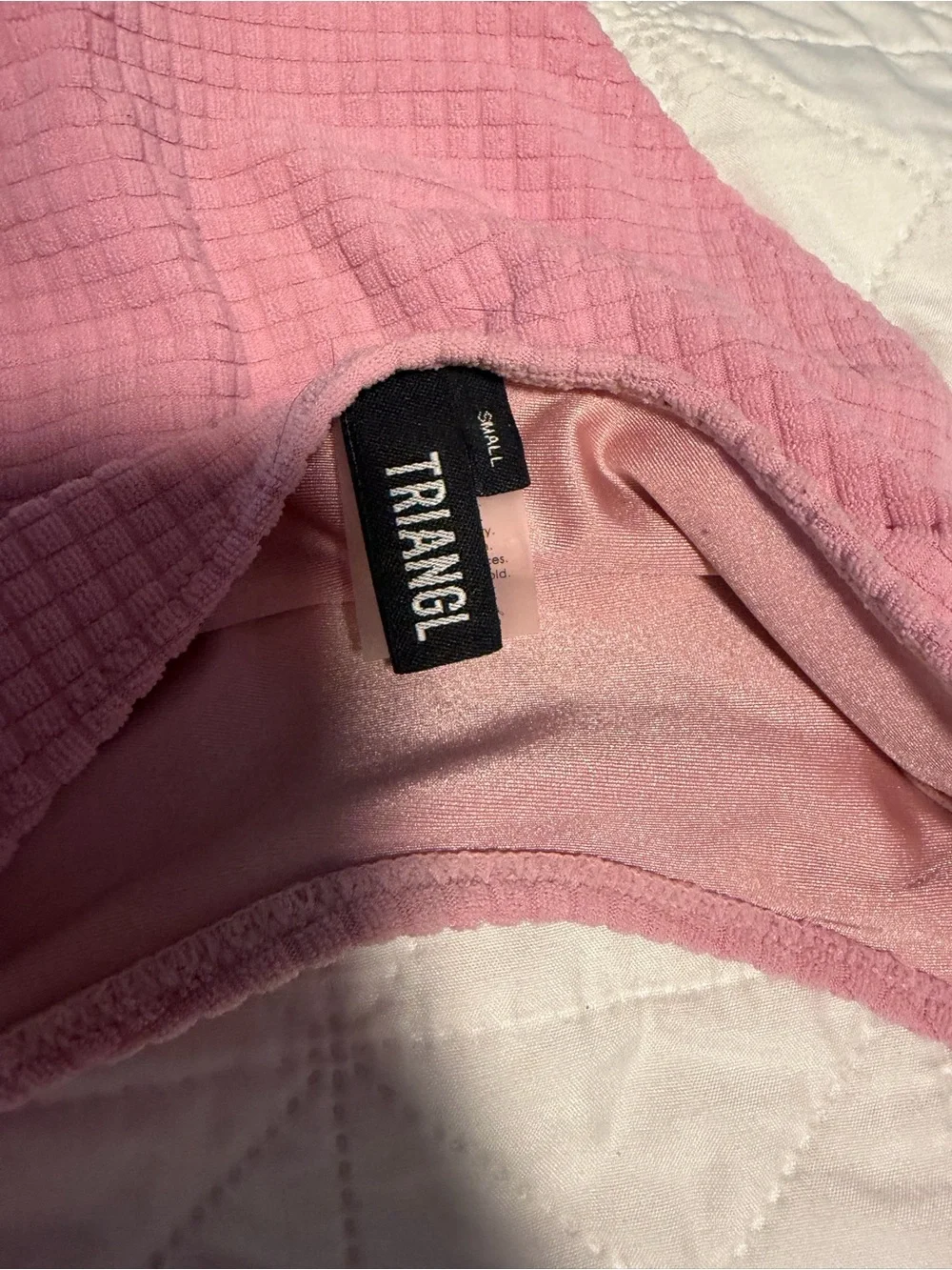 triangl swimwear Pink Ribbed Bikini Set